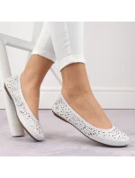 Kožená pohodlná polobotka Rieker W RKR649 bílá