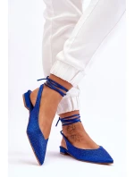 Vázané Baleríny S Kamínky Modre Mavis