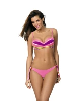 Pruhované plavky Justine + Hollywood M-298 růžová s limetkou (176) - Marko Pruhované plavky Justine + Hollywood M-298 růžová s limetkou (176) - Marko