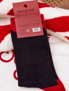 Pánské vánoční ponožky se Santou a nápisem – černé