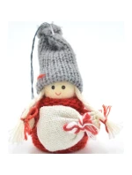 DEKORATIVNÍ PANENKA S TAŠKOU ČERVENÁ DÍVKA 7,5 CM