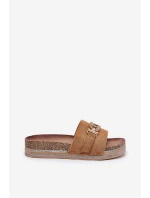 Dámské Pantofle Se Zlatým Detailem Na Platformě S Třpytkami Camel Eanes