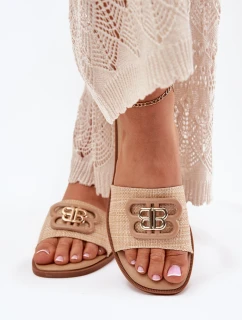 Ploché Dámské Klapky S Ozdobným Detailem Béžové Nenitta