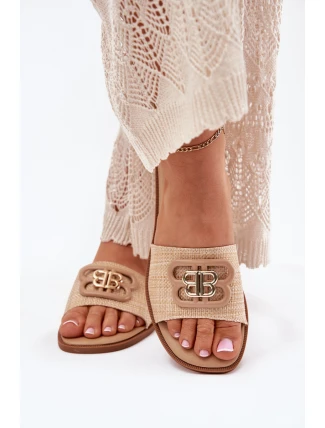 Ploché Dámské Klapky S Ozdobným Detailem Béžové Nenitta