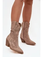 Dámské boty cowboy s ozdobou béžové Arlissima