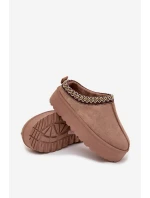 Dětské zimní boty pro mládež s výšivkou na platformě Khaki Jolisse