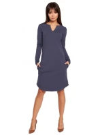 Dámské šaty B017 modré - BEwear Dámské šaty B017 modré - BEwear