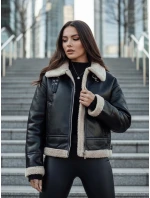 Dámská kožená bunda s ovčí kůží SHEREB black FashionStreet TY4756z