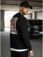 Pánská mikina s potiskem černá FashionStreet BX5947