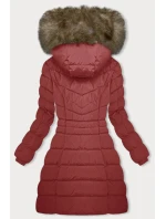 Tmavě červená péřová dámská zimní bunda (LHD-23032)