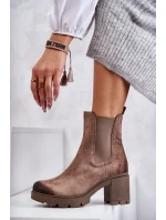 Dámské semišové boty na platformě Béžove Martine