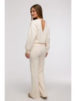 B293 Mikina s otevřenými zády - vanilka B293 Mikina s otevřenými zády - vanilka