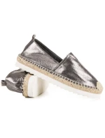 Nazouvací šedé lesklé polobotky