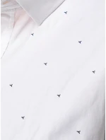 Pánská bílá vzorovaná košile slim fit FashionStreet DX2695