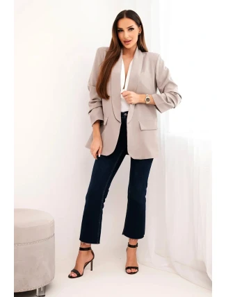 Sako s klopami elegantní tmavě béžové