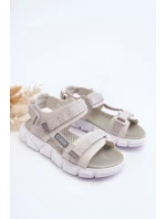 Dětské Sandály Na Zip Big Star LL374201 Bílo-Stříbrné Dětské Sandály Na Zip Big Star LL374201 Bílo-Stříbrné