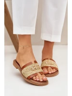 Kožené Pantofle S Dekorativním Detailem A Pletením Hnědé Zazoo 40426 Kožené Pantofle S Dekorativním Detailem A Pletením Hnědé Zazoo 40426