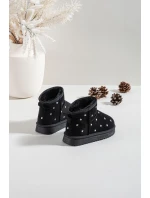 Dětské sněhule se srdíčky Gracina – černé