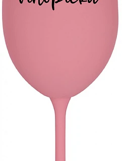 VÍNOPIČKA - růžová sklenice na víno 350 ml