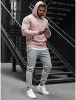 Pánská růžová mikina s kapucí FashionStreet BX4845