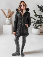 Dámská prošívaná zimní bunda s kapucí černá FashionStreet TY5089 Dámská prošívaná zimní bunda s kapucí černá FashionStreet TY5089