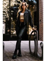 624-3 Krátké ramonesky s třásněmi z měkké ekokůže - černé 624-3 Krátké ramonesky s třásněmi z měkké ekokůže - černé