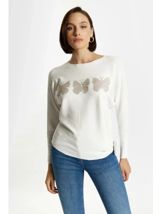 Dámský svetr QNS0140-000 bílý - Monnari Dámský svetr QNS0140-000 bílý - Monnari