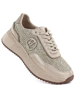 Dámské pletené kožené tenisky zlaté Gino Fabiani OL39-5 GOLD