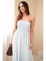 Dámské viskózové šaty s elastickým vrškem modrá