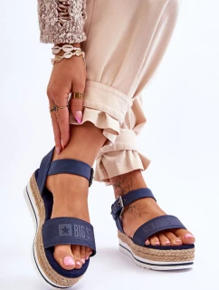 Dámské pohodlné sandály na platformě Big Star LL274869 námořnická modrá