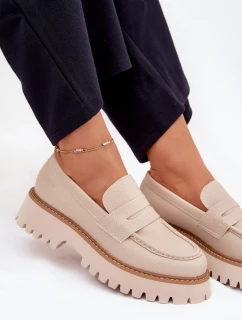 Dámské mokasíny na platformě Big Star – béžové