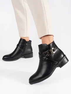 Komfortní kotníčkové boty dámské na plochém podpatku