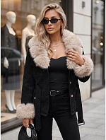 Dámská bunda s odnímatelnou kožešinou, černá, FashionStreet TY5850 Dámská bunda s odnímatelnou kožešinou, černá, FashionStreet TY5850