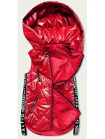 Červená dámská vesta s ozdobnými páskami (B8096-4)