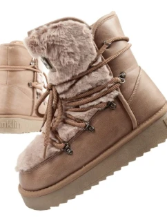 D.Franklin snow boots ladies winter fashion fur insulated brown high dámské