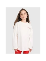 Dívčí tričko oversize s potiskem a dlouhým rukávem 4F 4FJRAW25TLONF589-11S