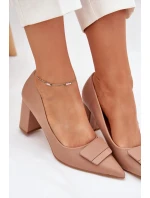 Lodičky Na Podpatku S Dekorací Tmavě Béžové Celira