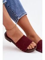 Dámské nazouváky s přezkami na nízkém podpatku Bordó Amelvessa