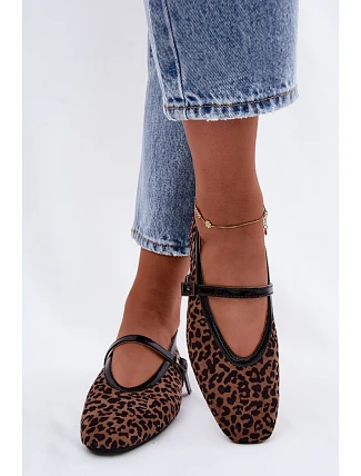 Baleríny s páskem imitace semiše leopard Camoria Baleríny s páskem imitace semiše leopard Camoria