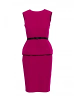 S427 Peplum šaty - švestka