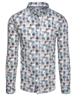 Pánská květinová bílá košile FashionStreet DX2646