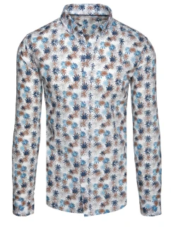 Pánská květinová bílá košile FashionStreet DX2646