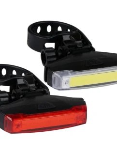 SADA PŘEDNÍCH A ZADNÍCH SVĚTEL PRO JÍZDNÍ KOLA DUNLOP ČERNÁ