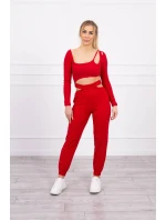 Sada s halenkou top červená