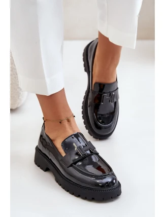 Lakované Dámské Mokasíny Vinceza 62187 Černé