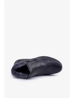 Pánské zateplené kotníkové boty z eko kůže – černé Daniello