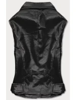 Černá bunda ramoneska - vesta z eko kůže FL202050 černá - FLAM Mode Černá bunda ramoneska - vesta z eko kůže FL202050 černá - FLAM Mode