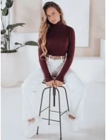 Dámský svetr s rolákem VANORIA burgundy FashionStreet MY2490