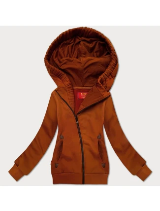 Vypasovaná dámská mikina v karamelové barvě s asymetrickým zipem LHD (AMG-61) Vypasovaná dámská mikina v karamelové barvě s asymetrickým zipem LHD (AMG-61)