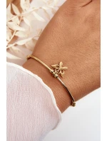 Dámský navlékací ocelový náramek Motýl zlate